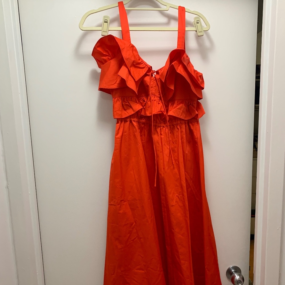 Jason Wu Never Worn Red Ruffle Midi Dress